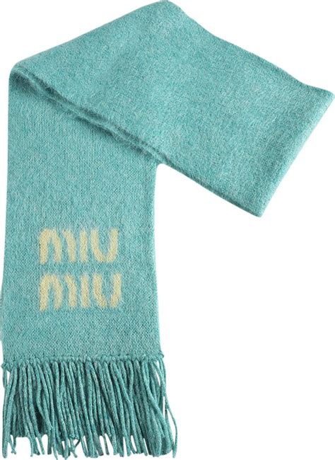 miu miu balaclava scarf|Blue/chalk White Wool Scarf .